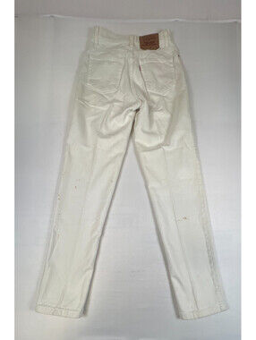 VTG Levi's 512 Womens Jeans Size 7 Medium Slim Fit Tapered Leg White Cotton